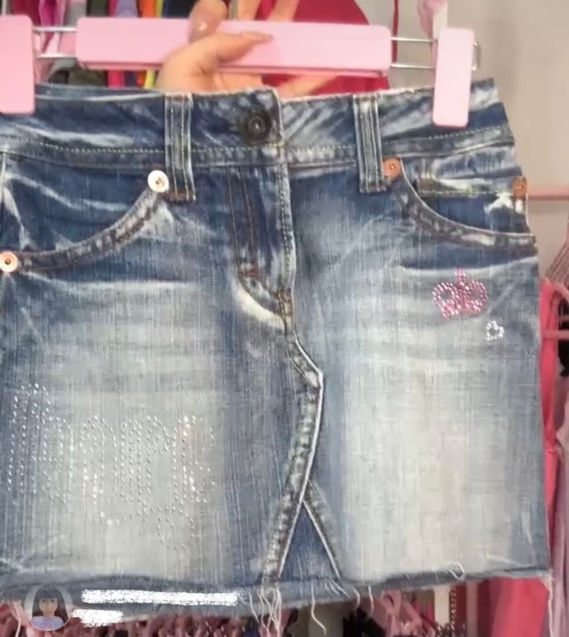 빈티지 큐빅 와투케 워싱 스커트 치마 y2k 갸루 오네갸루 데스라이즈큐빈 상품이미지1
