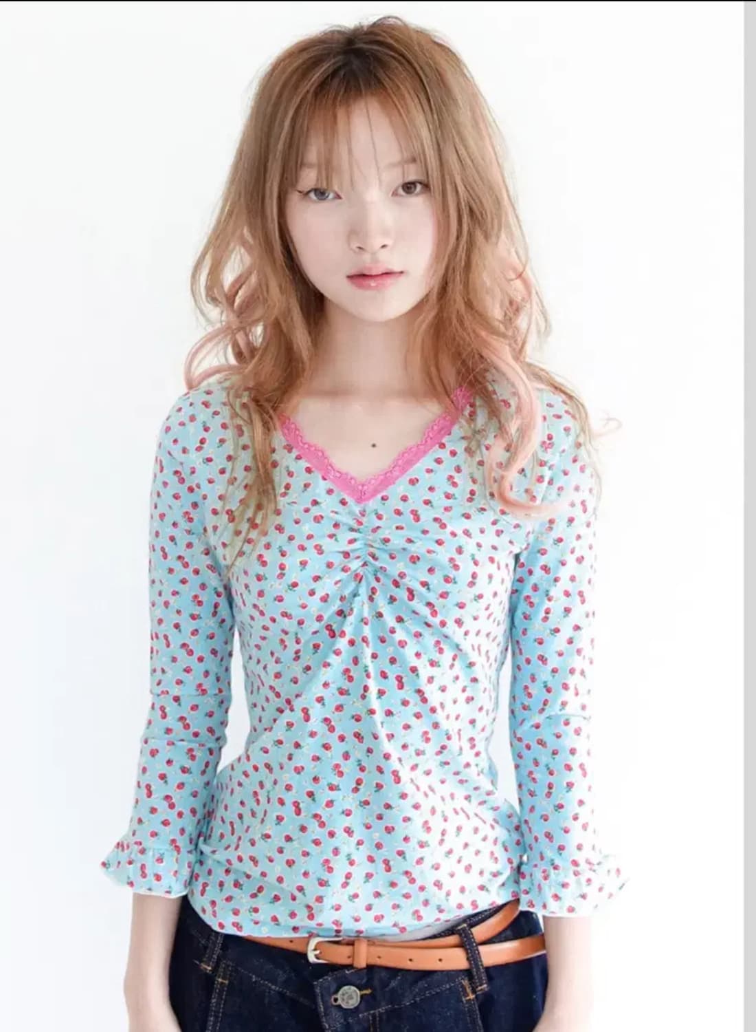(미개봉) little strawberry lace top mint 상품이미지1