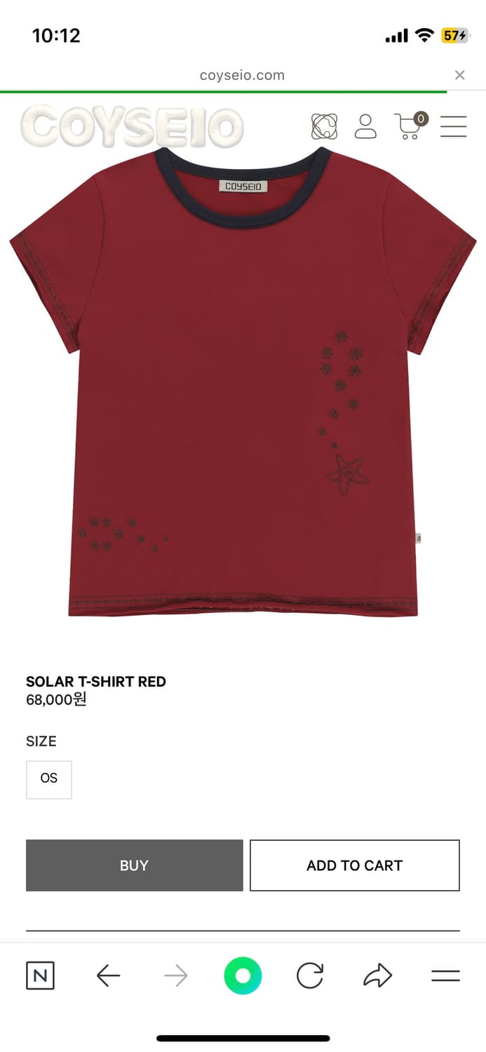 코이세이오 솔라 티셔츠 레드 상품이미지1