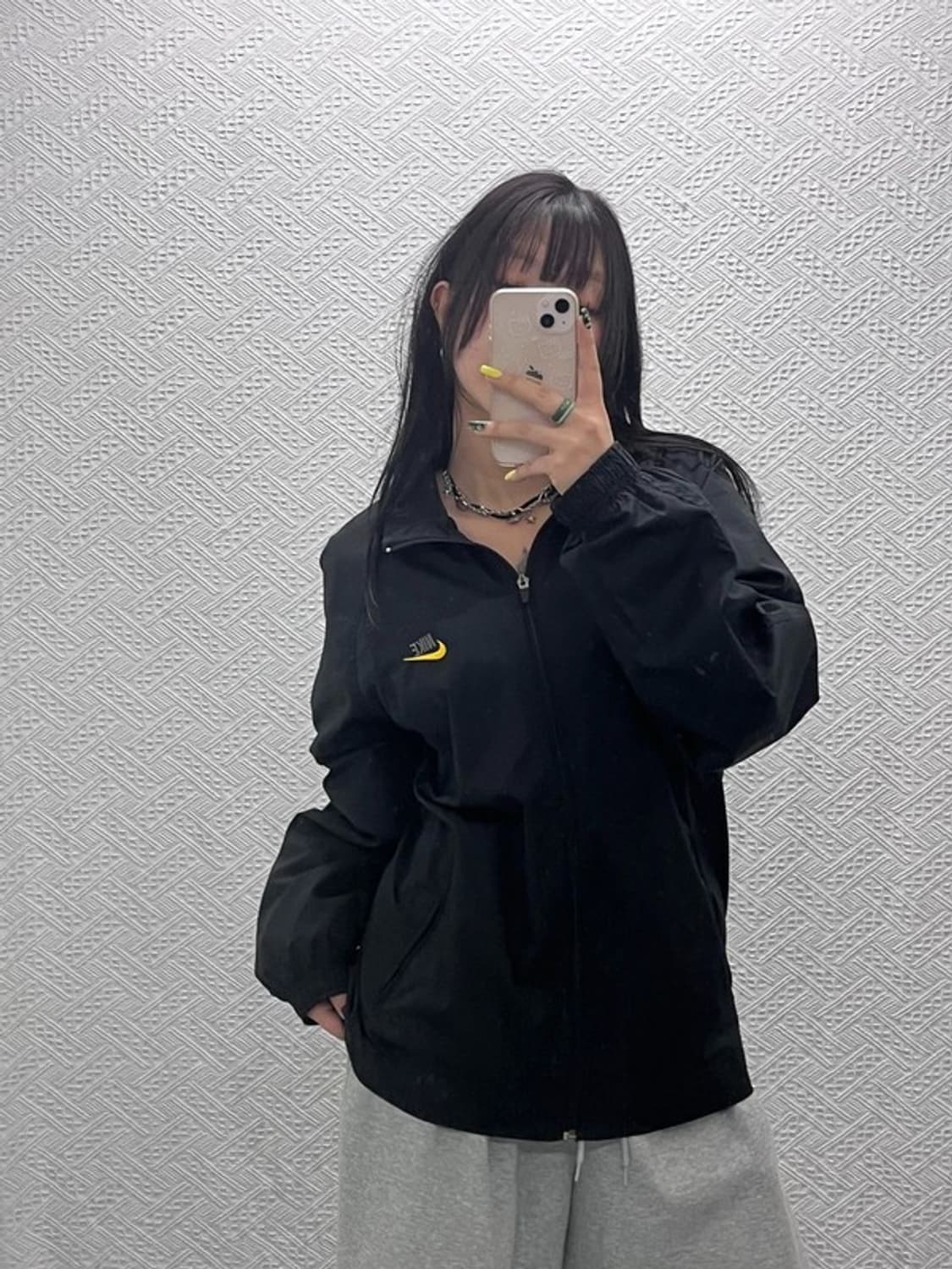 나이키 올드스쿨 레트로 클럽 로고 바람막이 웜업 자켓 L C07496 상품이미지1