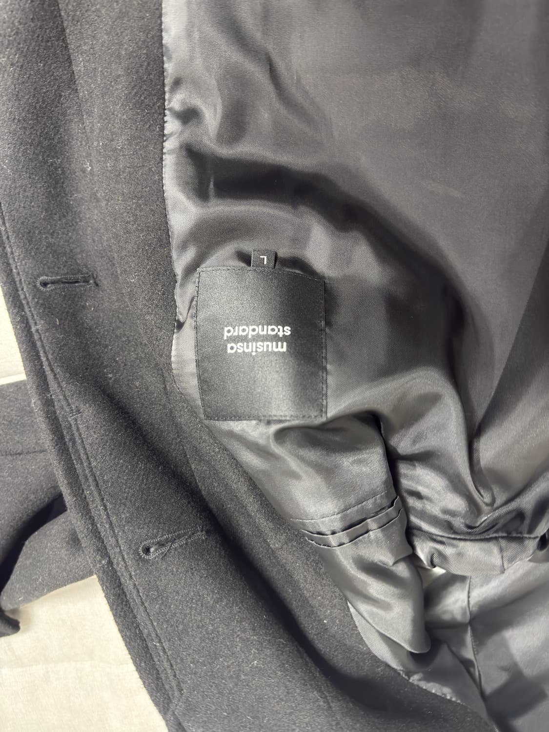 울 블렌드 오버사이즈 하프 발마칸 코트(블랙) 상품이미지5