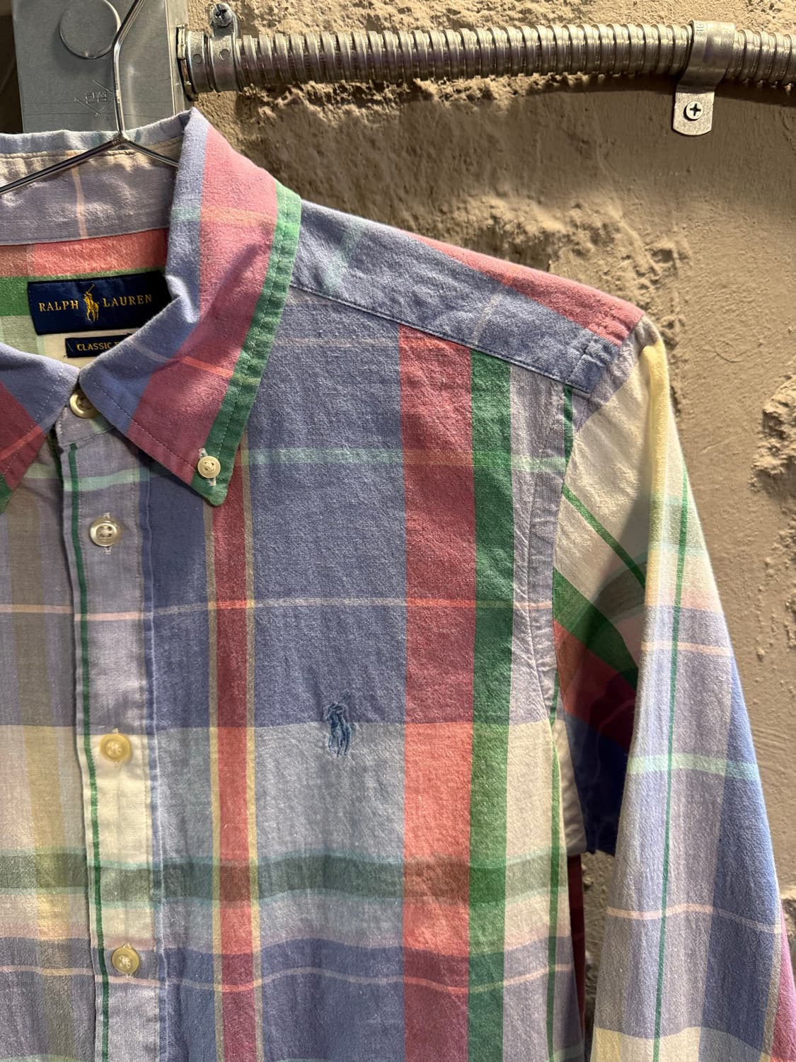 폴로 랄프로렌  클래식핏 마드라스 체크 셔츠 멀티컬러 S 상품이미지3
