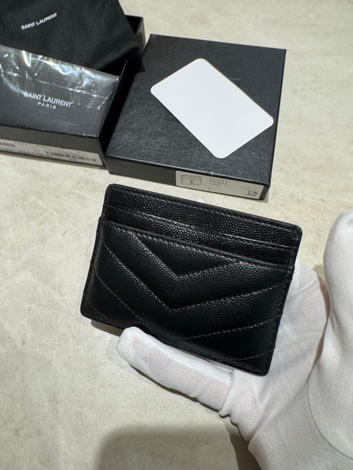 (정품,풀구성) 생로랑 마틀라세 은장 모노그램  카드지갑 상품이미지3