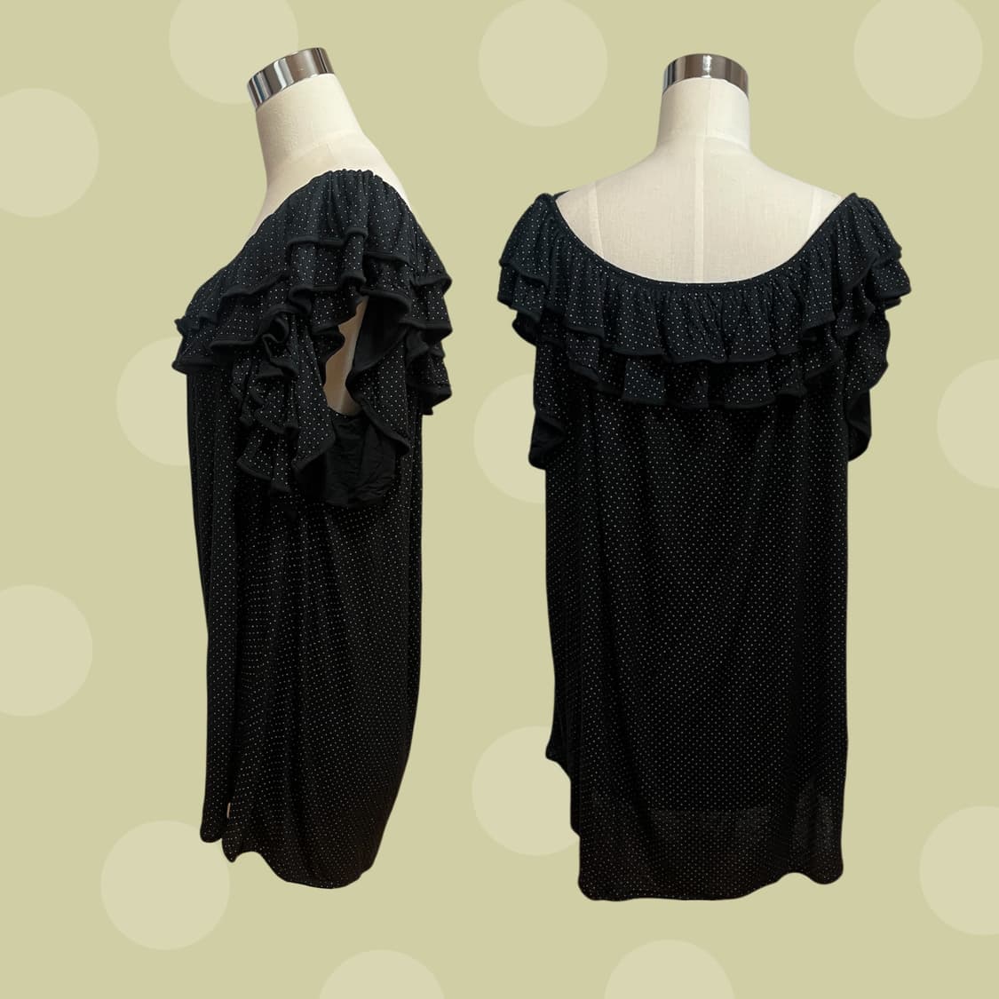 유니클로x더블스탠다드 져지 소재 땡땡이 블라우스 상품이미지5