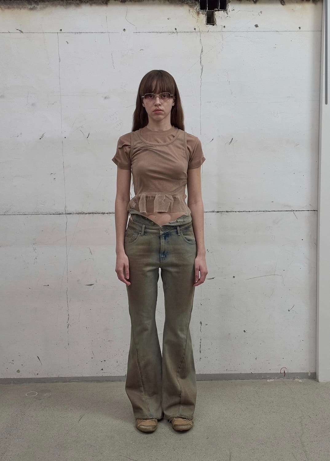 LCDC  슬리브리스 SHEER FRILL KNIT TOP 상품이미지1