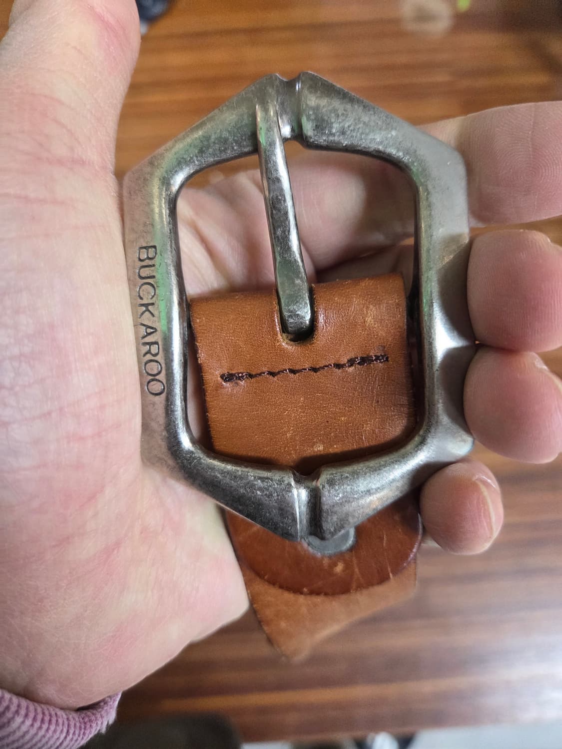 버커루 빈티지 멀티로고 가죽 벨트 97cm 상품이미지2