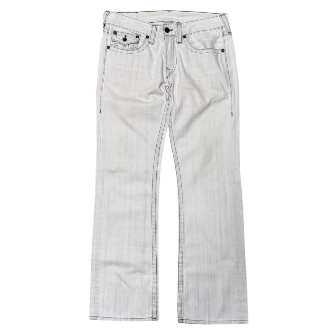 트루릴리전 플레어 화이트 부츠컷 데님팬츠 상품이미지2