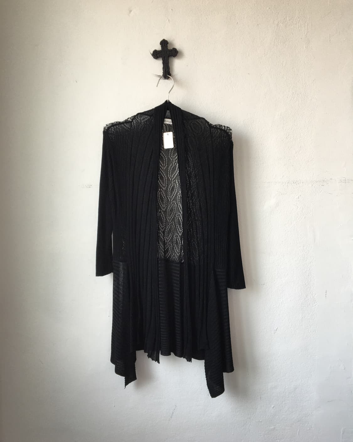 Back punching pattern open cardigan 상품이미지1