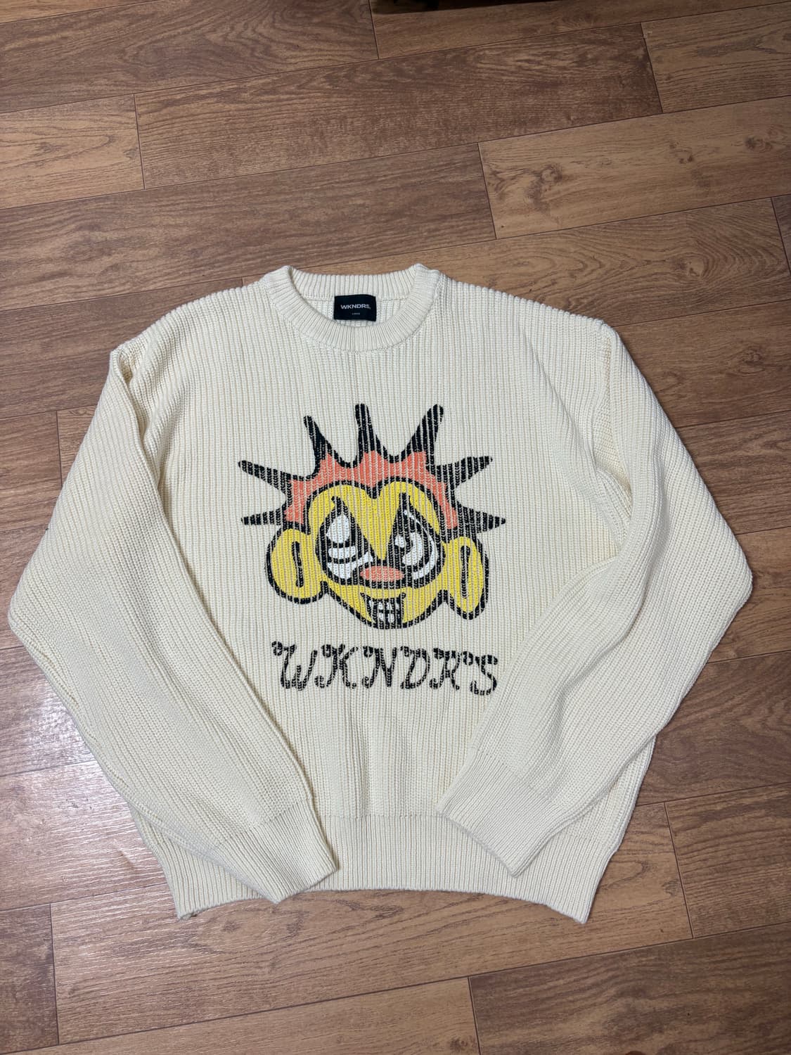 위캔더스 페이스로고 니트 아이보리(L) 상품이미지1