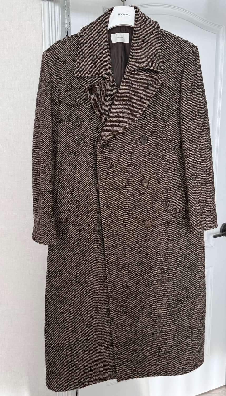 문달 롱 더블코트 브라운 상품이미지2