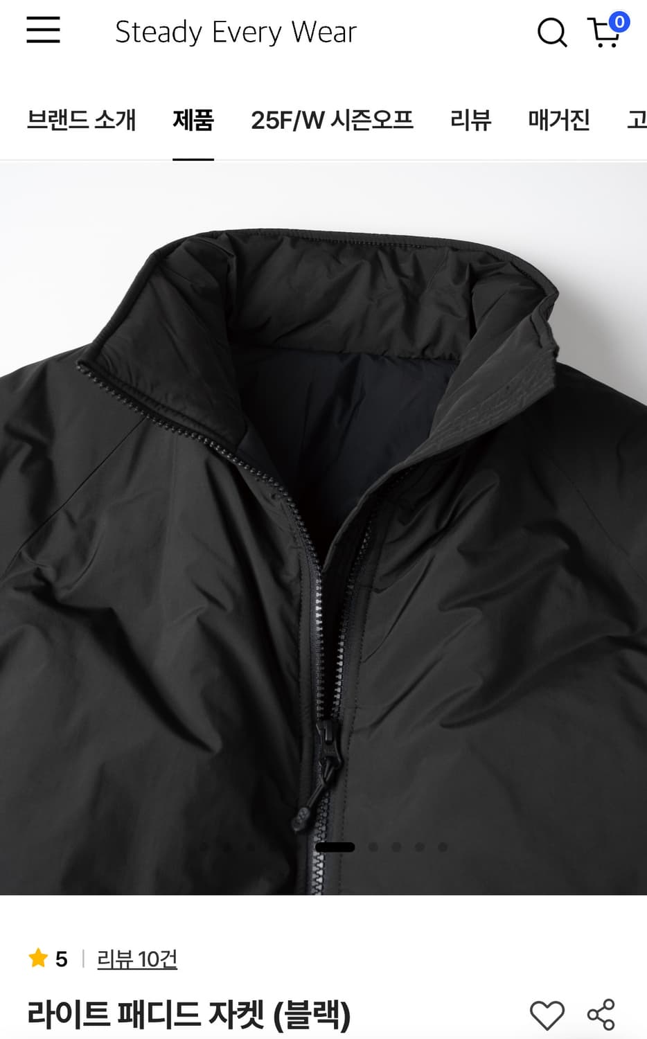 스테디에브리웨어 라이트 패디드 자켓 블랙 3사이즈 상품이미지6