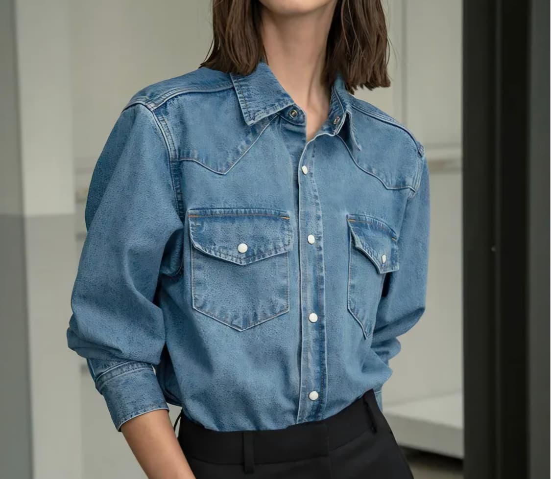 시야쥬 웨스턴 데님셔츠 상품이미지1