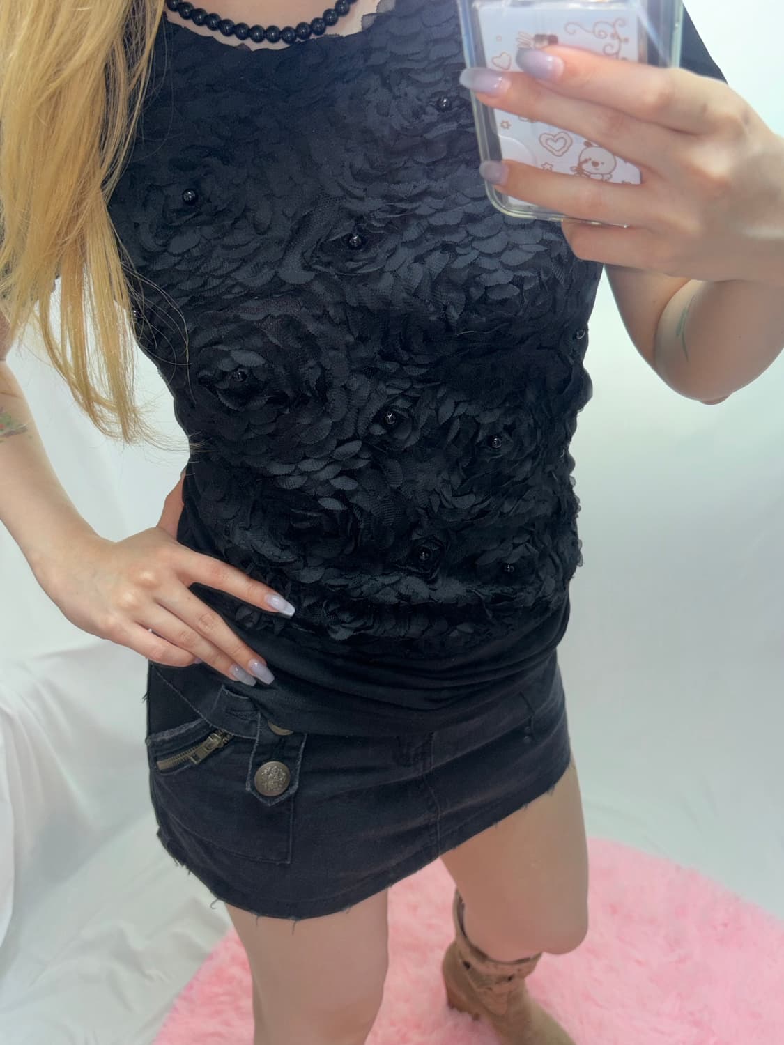블랙 로즈 프릴 티셔츠 상품이미지2