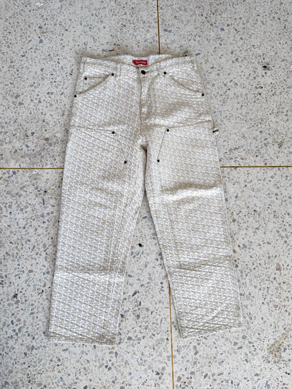 Supreme 모노그램 자수 더블니 워크 팬츠 상품이미지4