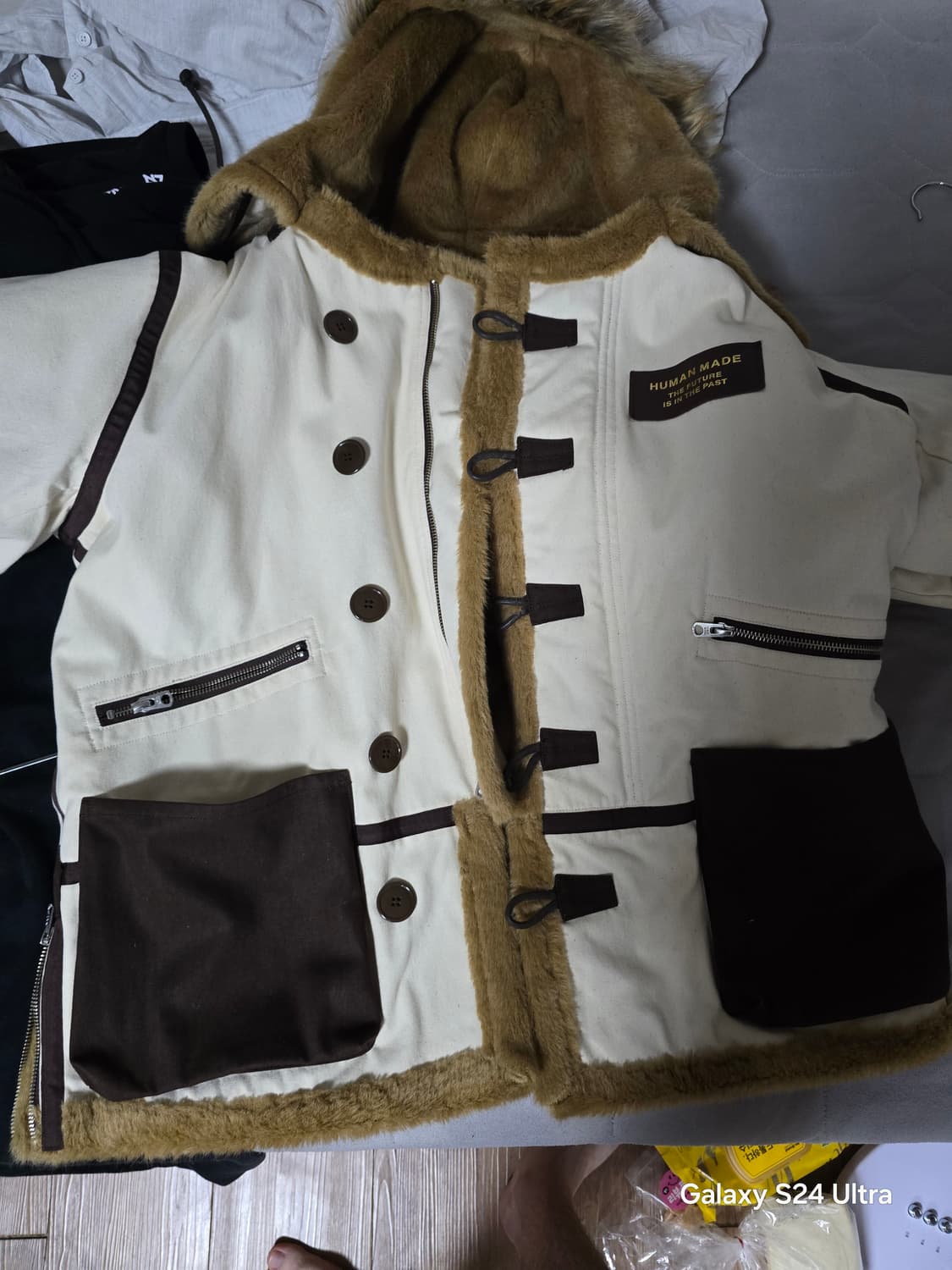 휴먼메이드 밀리터리 캔버스 코트 베이지 상품이미지4