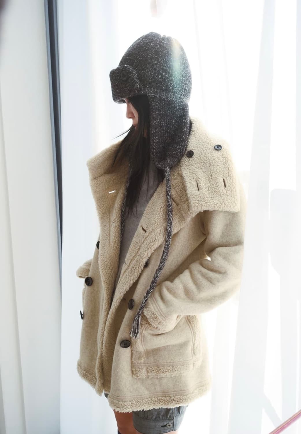 gomme 고무 베이지 코트 상품이미지5