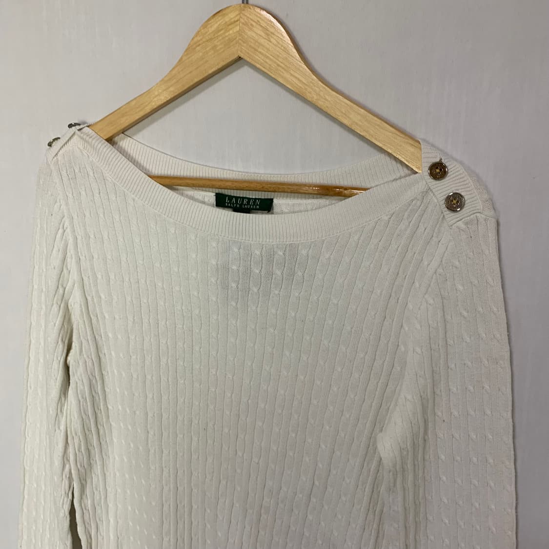 로렌 랄프로렌 빈티지 케이블 니트 아이보리 L 상품이미지2