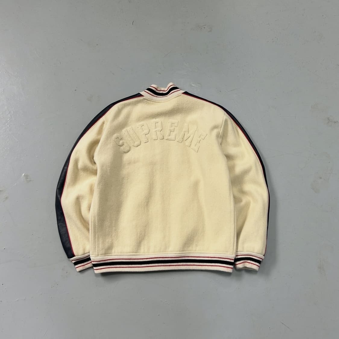 03AW 슈프림 울 레더 바시티 자켓  상품이미지5