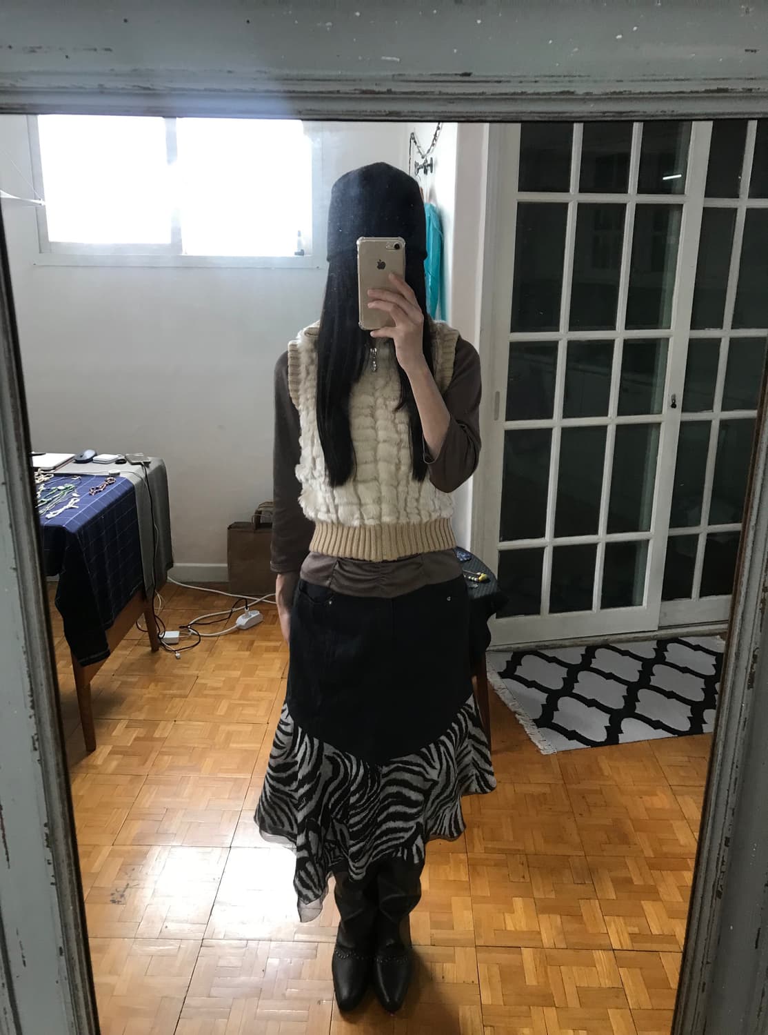 vintage zebra pattern skirt (29inch) 상품이미지5