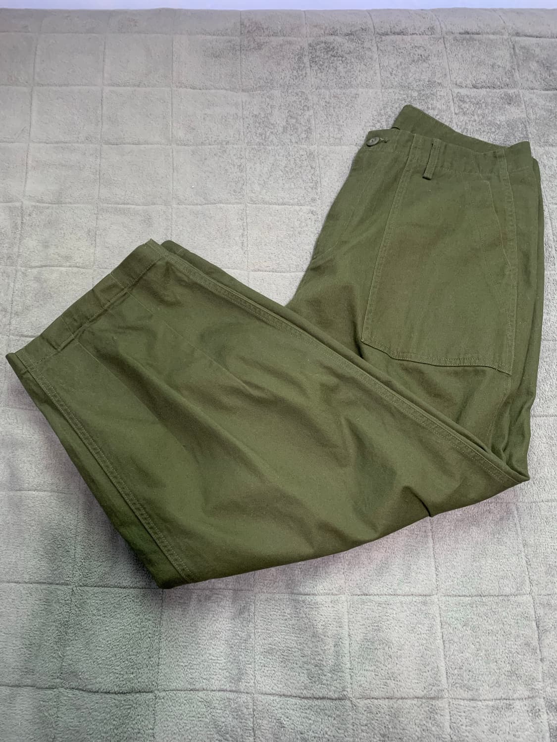 무탠다드 와이드 퍼티그 벌룬팬츠 카키 33 상품이미지2