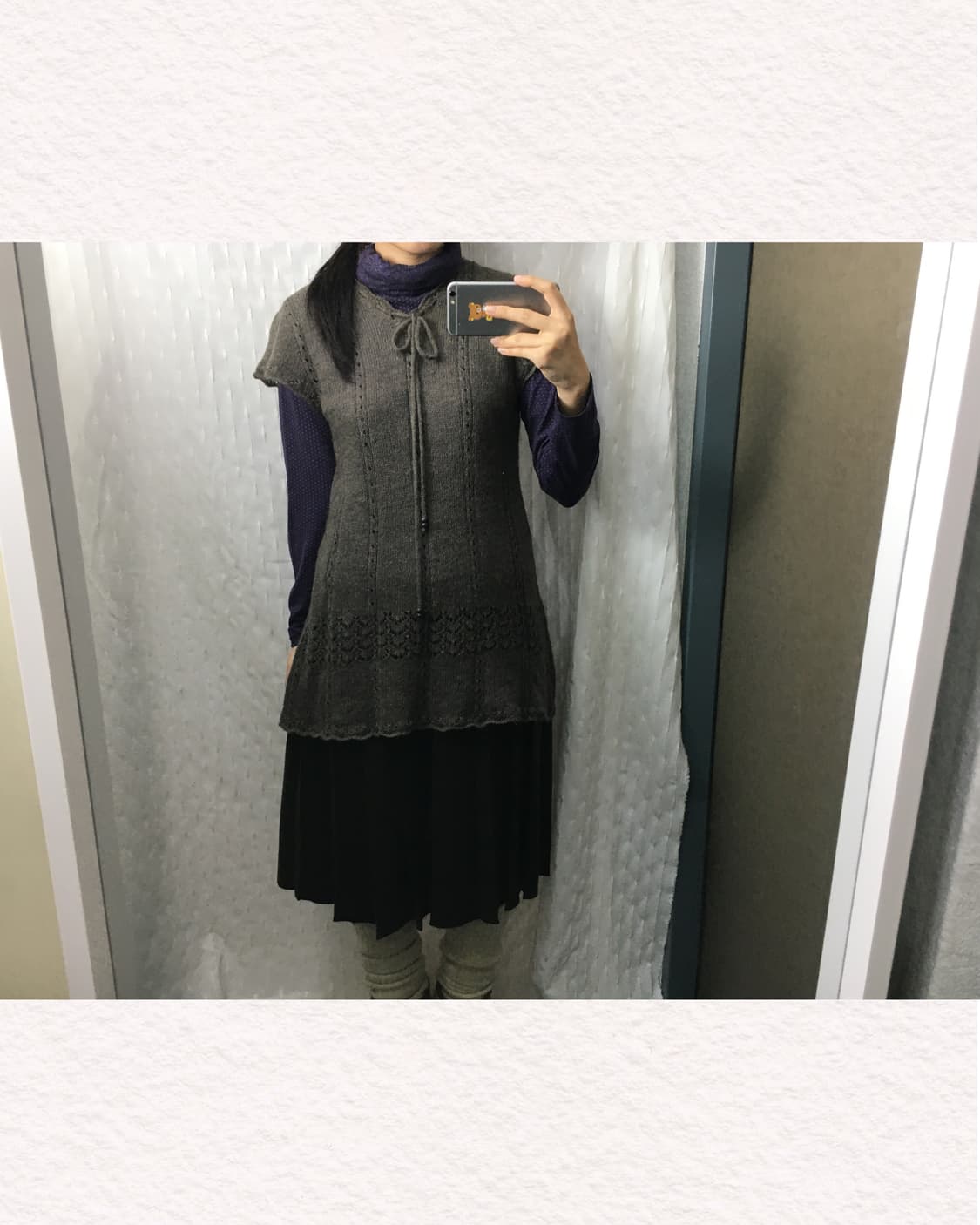 애쉬 브라운 반소매 니트  상품이미지3