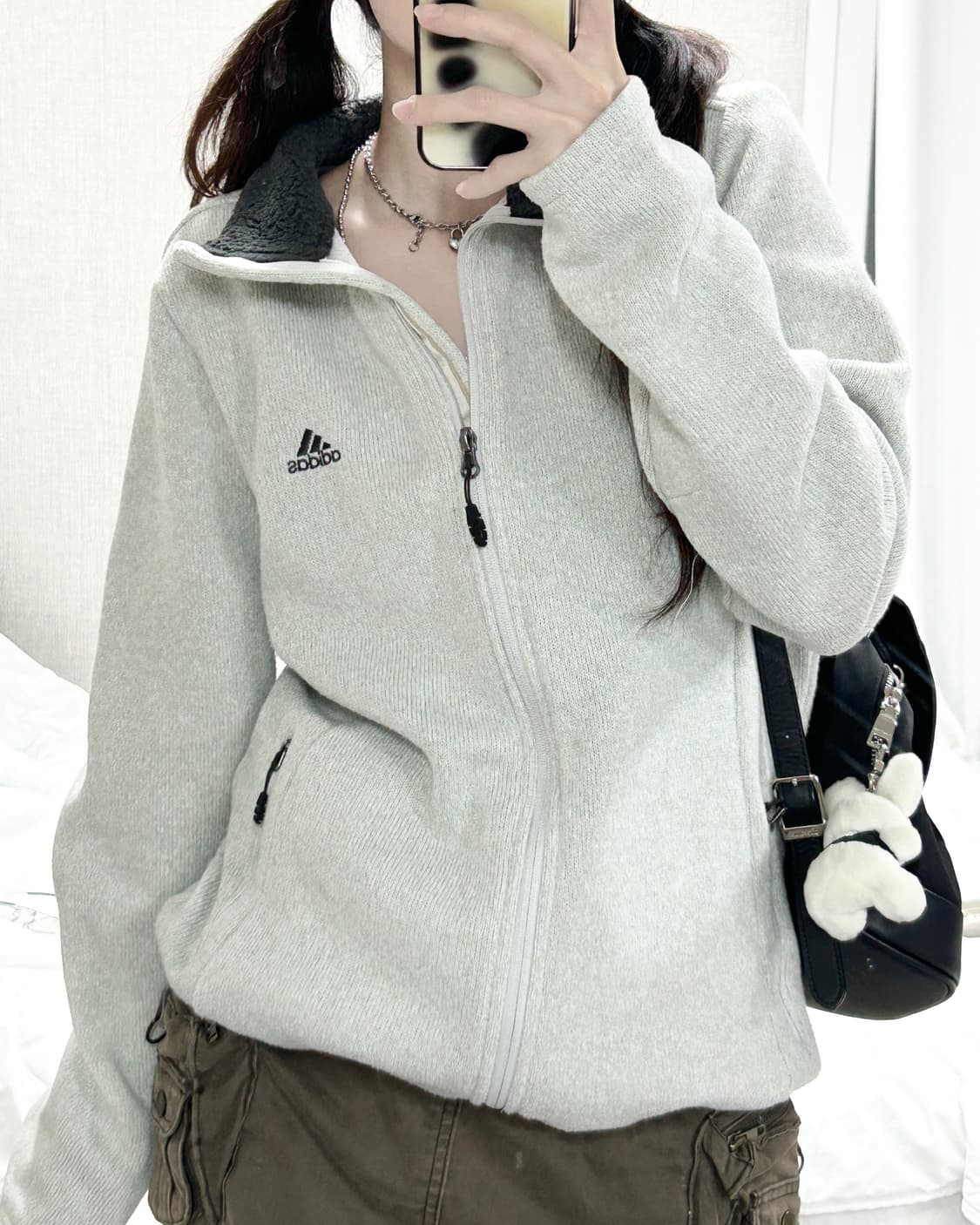 아디다스 자수로고 플리스 집업 상품이미지4