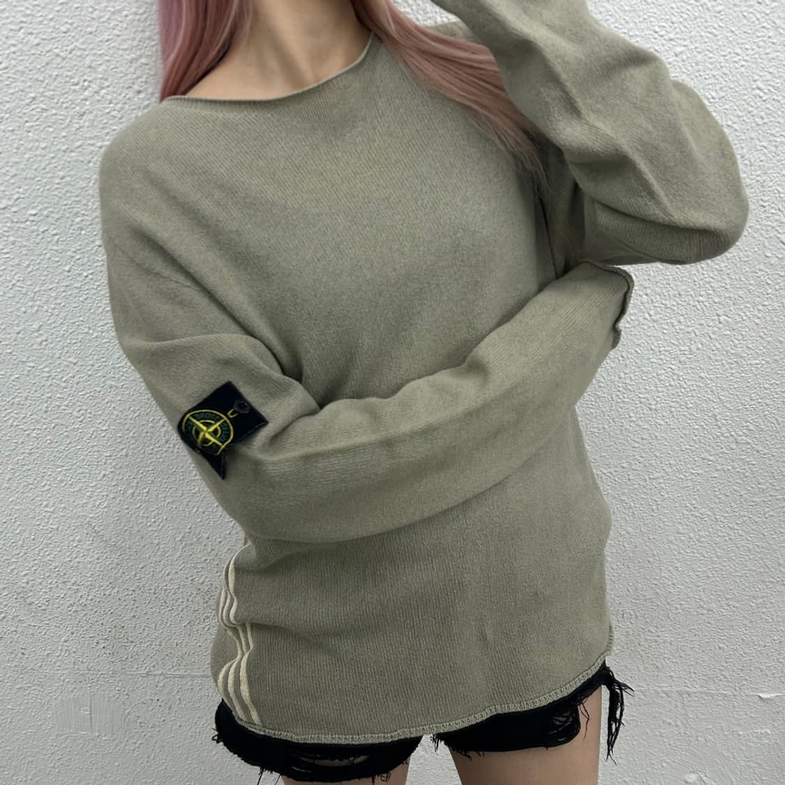 스톤 아일랜드 사이드와펜 애쉬 베이지 니트 상품이미지1