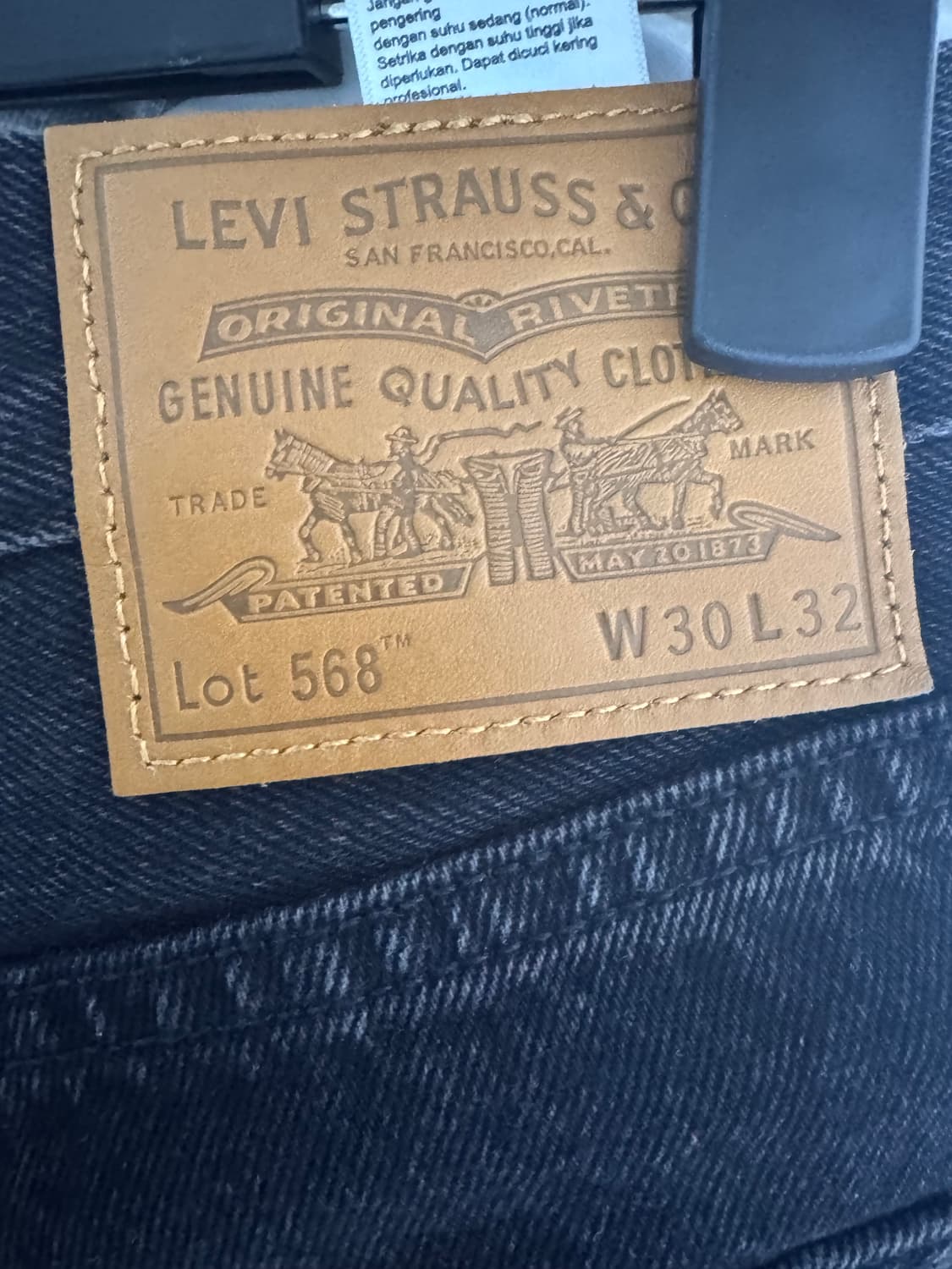 (급처)리바이스 568 루즈 스트레이트 흑청 30 상품이미지4