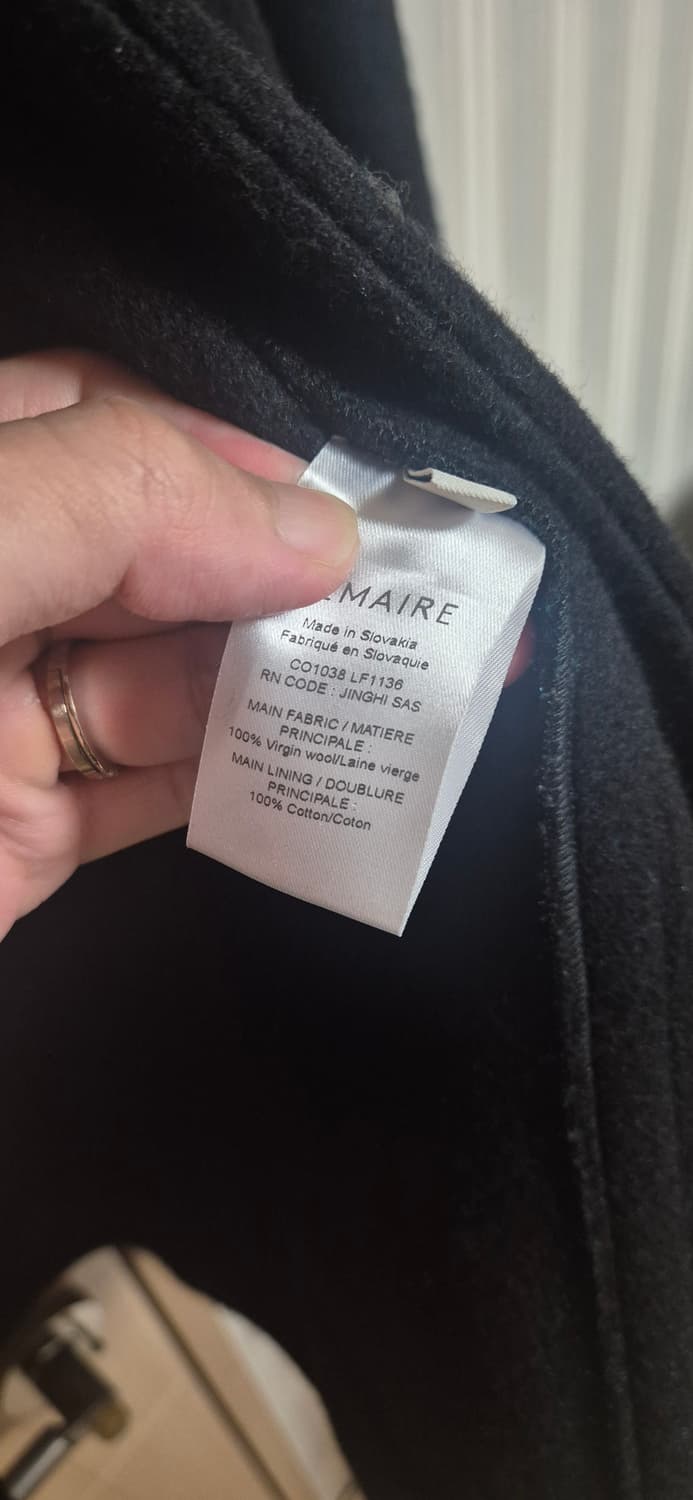 [48] 르메르 울 더플 박시 코트 블랙 상품이미지3