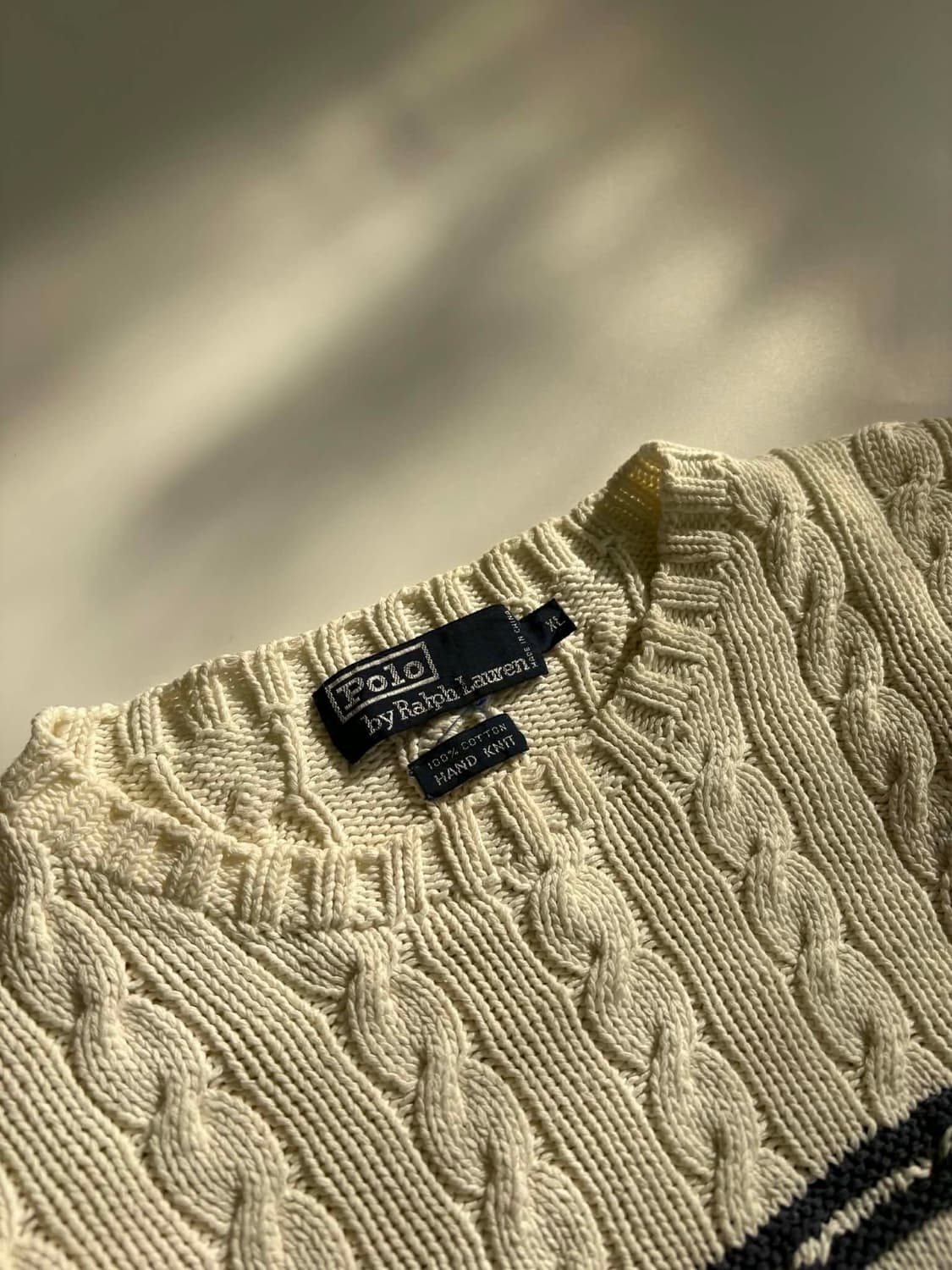 [XL] 폴로 랄프로렌 아가일 패턴 케이블 핸드 니트 스웨터 상품이미지3