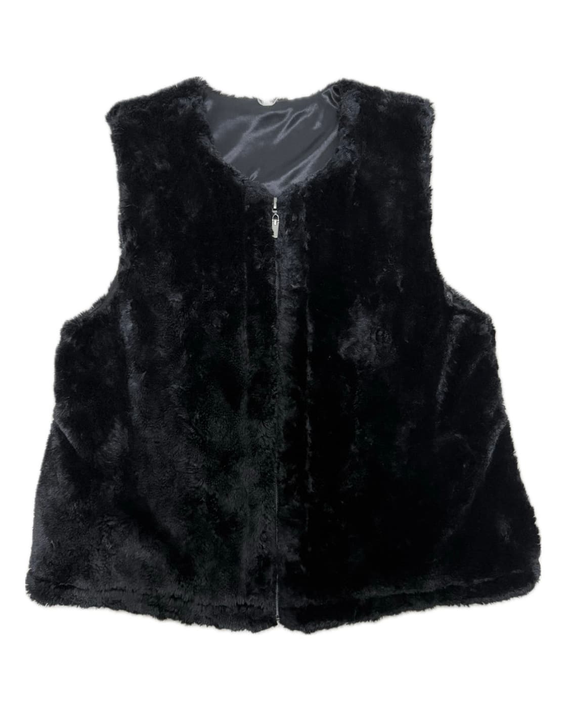 빈티지 블랙 퍼 베스트 슬리브리스 상품이미지1