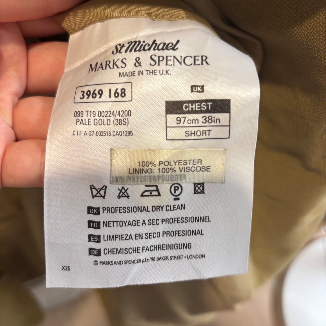 Marks & Spencer 영국제 겨자 머스타드 남녀공용 자켓 상품이미지9