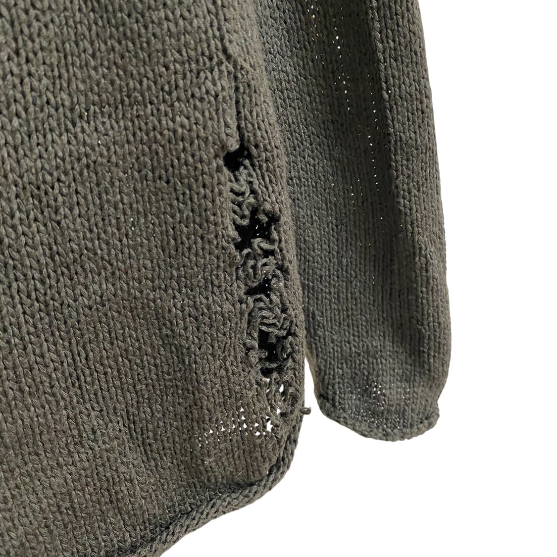 Deep khaki grunge damage knit 상품이미지4