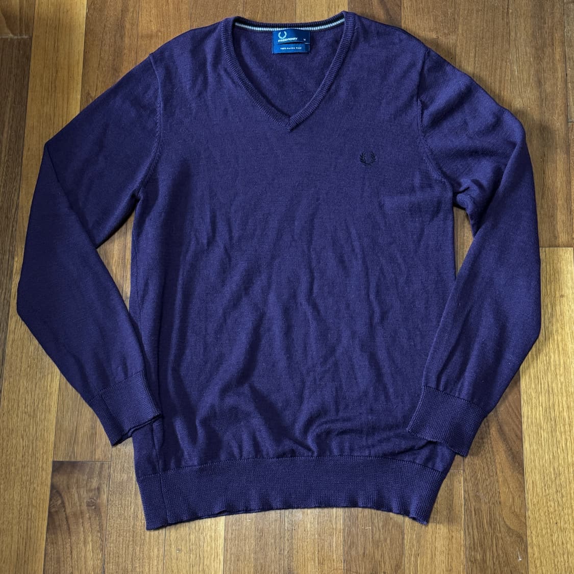 프레드페리 메리노울 브이넥 니트 m 상품이미지1