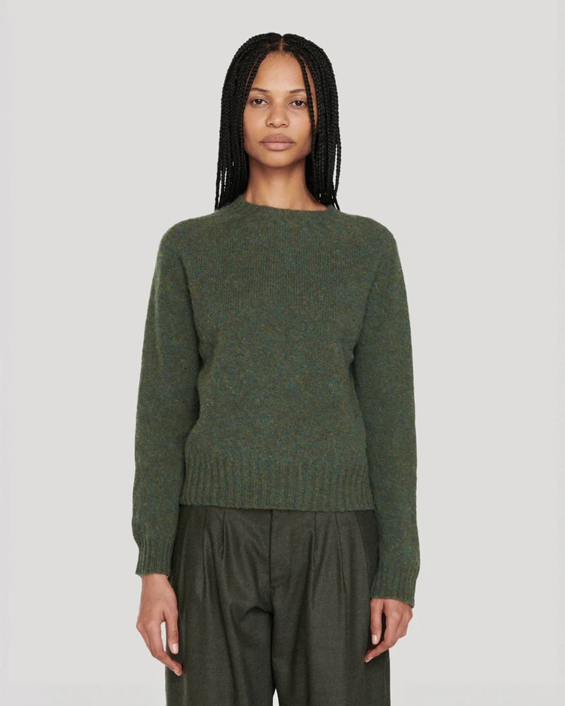 YMC 크루넥 니트 카키 S 상품이미지1