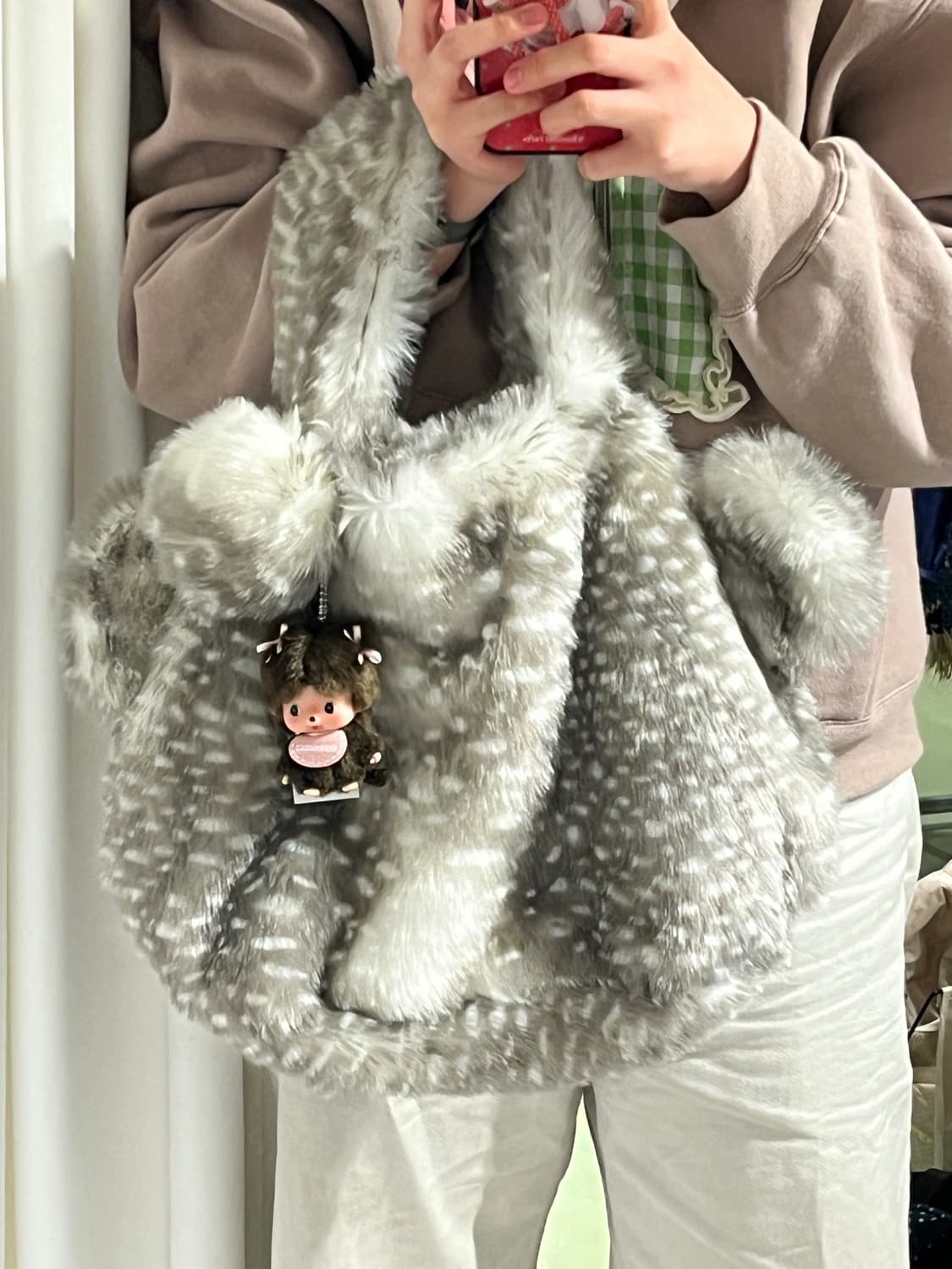 밤비 곰돌이 퍼 핸드백 🧸 상품이미지6