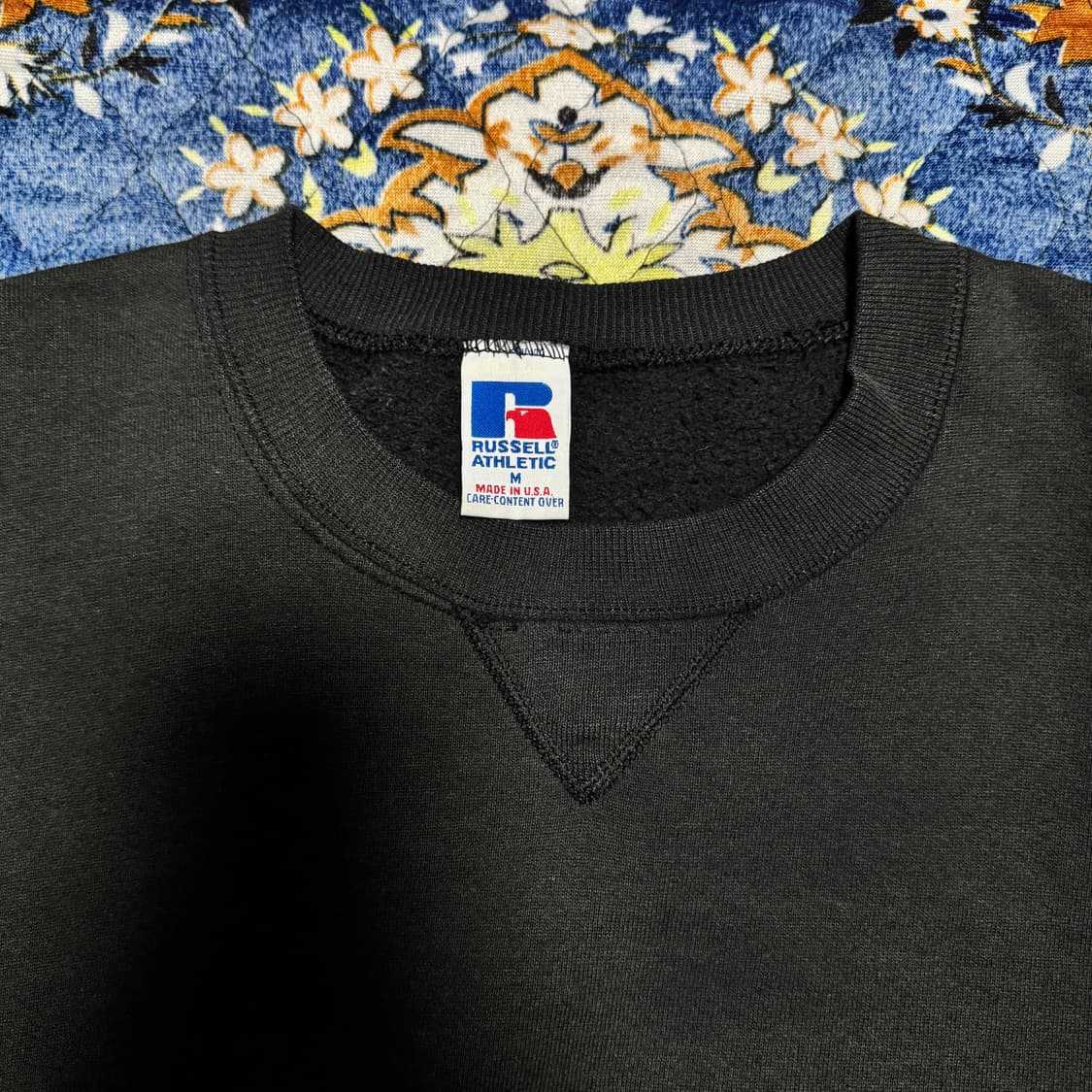 빈티지 90s USA 러셀 블랭크 블랙 스웻셔츠 상품이미지3