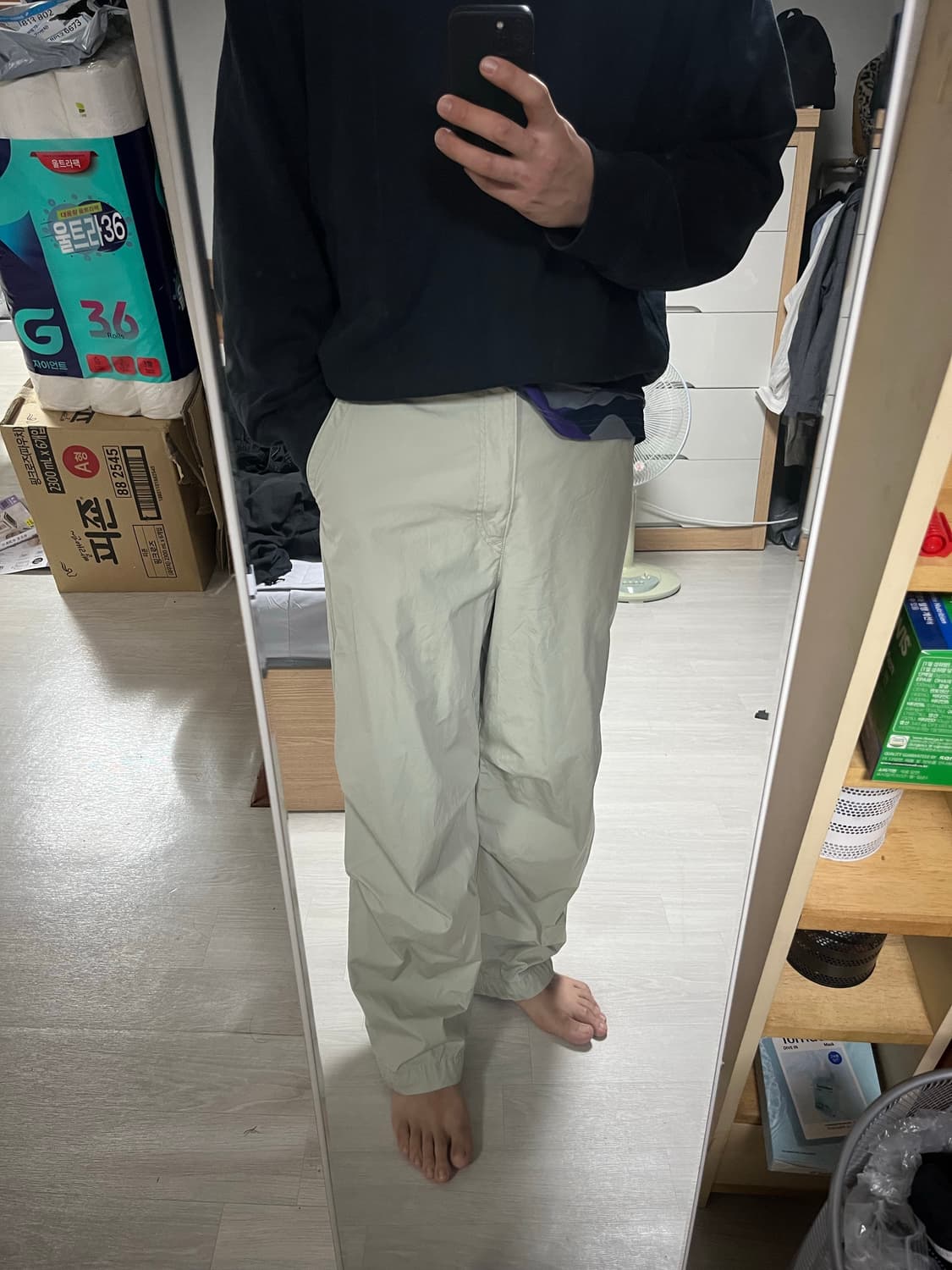 유니클로 파라슈트 팬츠 3사이즈 허리 85cm 상품이미지1