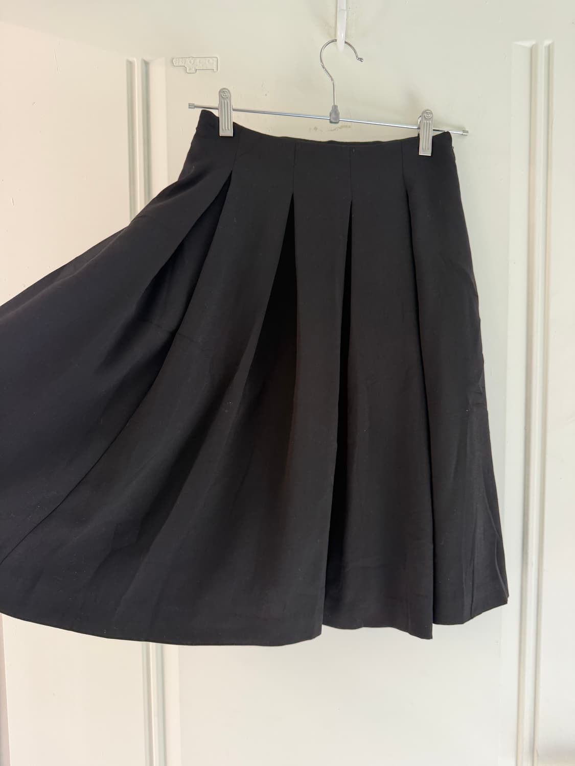 일본빈티지 블랙 핀턱 미디스커트 상품이미지8