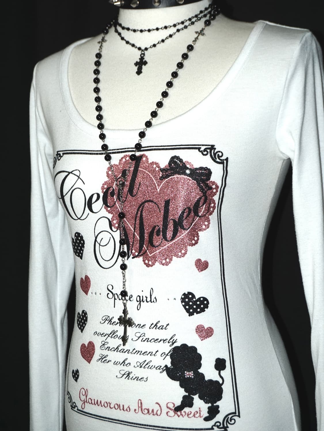 [cecil mcbee] y2k glitter graphic t  상품이미지3