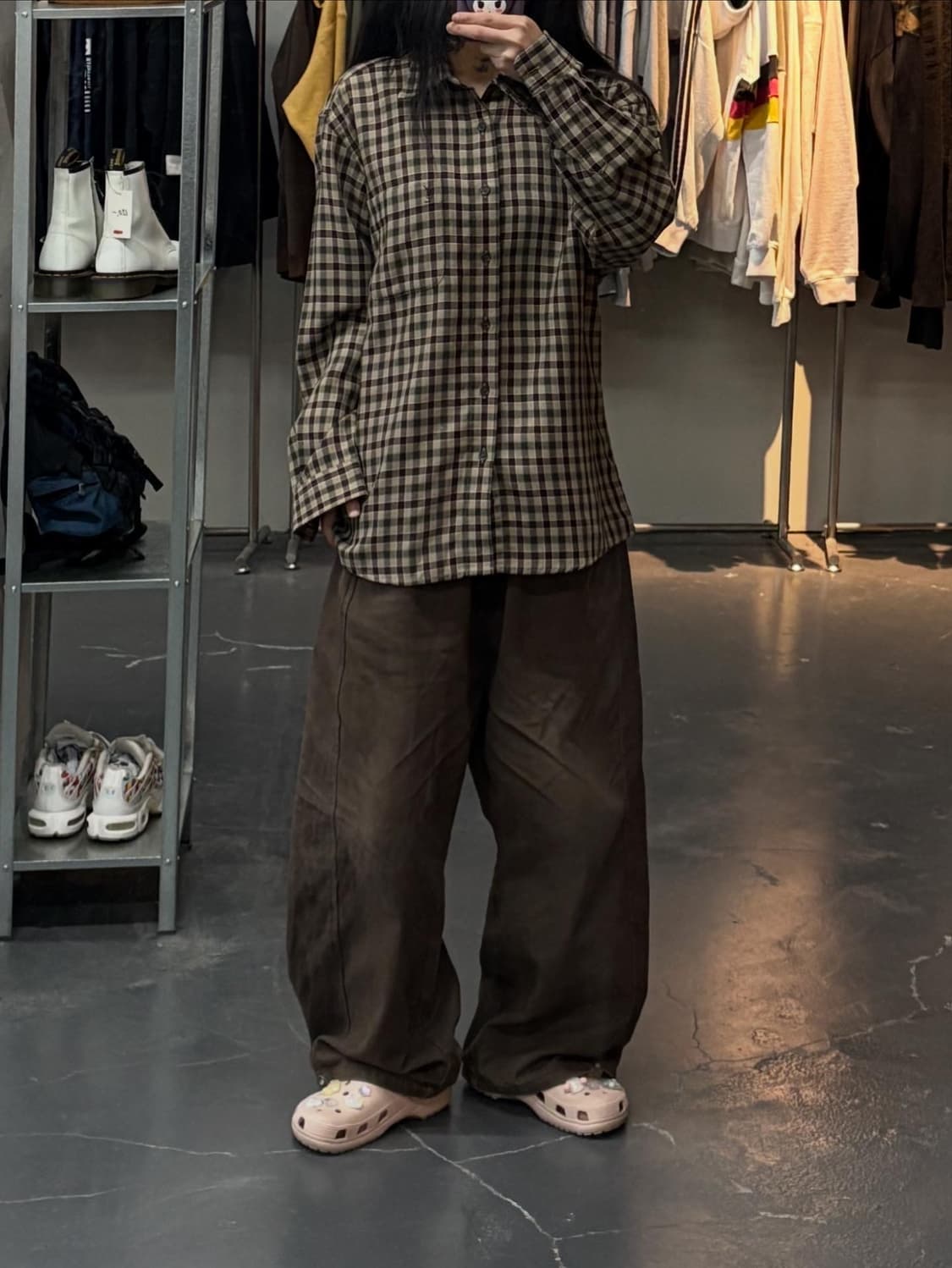 입생로랑 브라운 체크 셔츠 A2474 상품이미지1