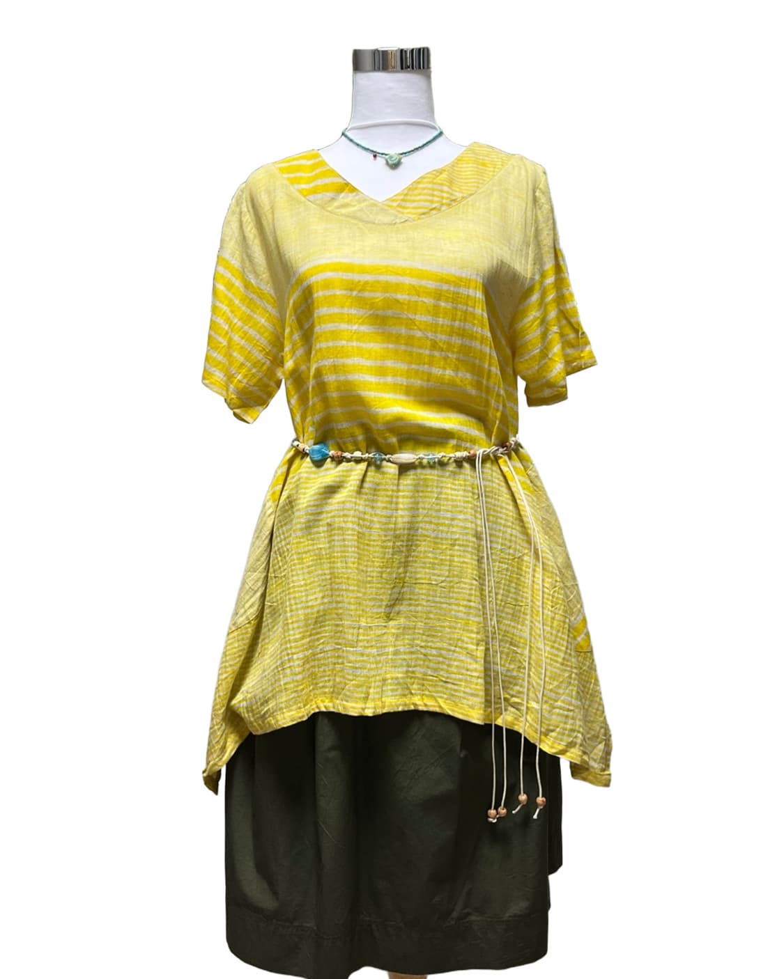 Yellow stripe back button top 상품이미지6