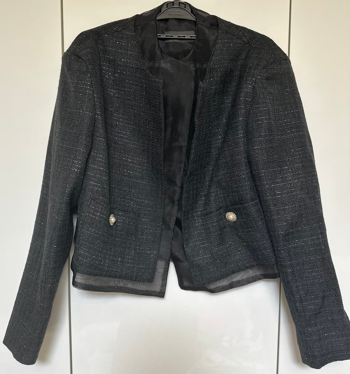 블랙 트위드 오간자노카라 자켓 상품이미지2
