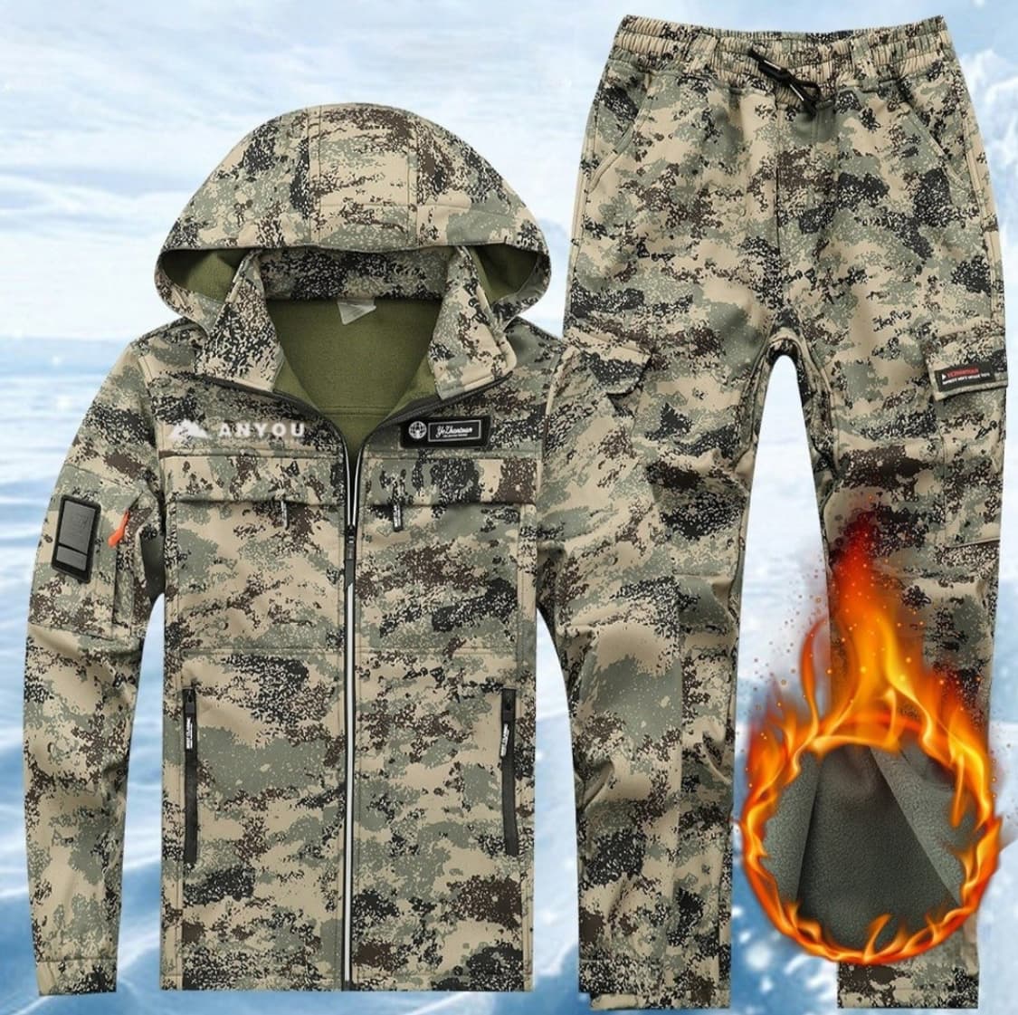 남자 겨울 기모 상하의 세트 방한복 따듯한 방수 보온 아웃도어 작업복 방 상품이미지6