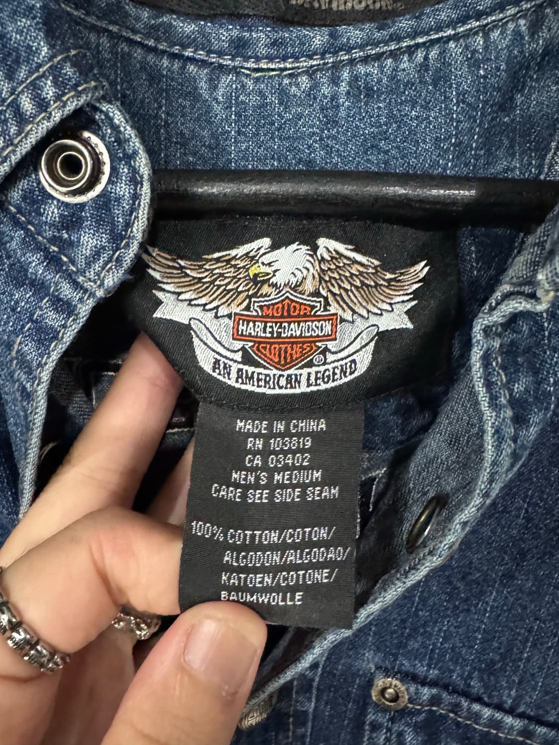 할리데이비슨 이글 데님 베스트  상품이미지5