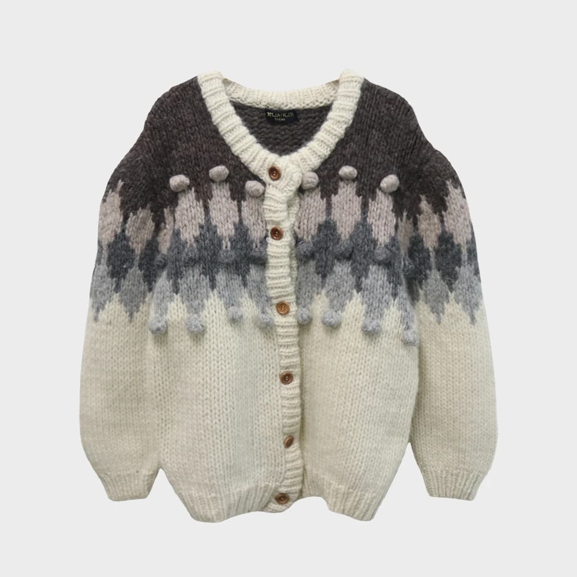 MODA MAGLIA 핸드메이드 폼폼 울 가디건 59347 상품이미지1