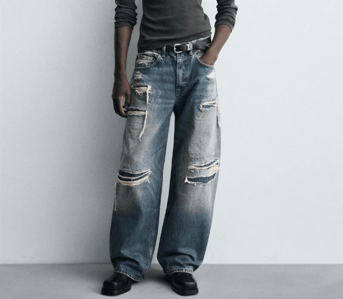 zara JEANS BALLOON FIT 디스트로이드 상품이미지1