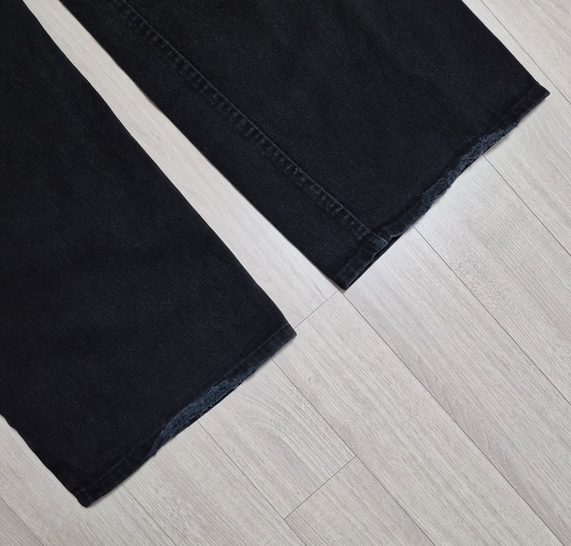 AURA 블랙 데님 와이드팬츠 상품이미지5