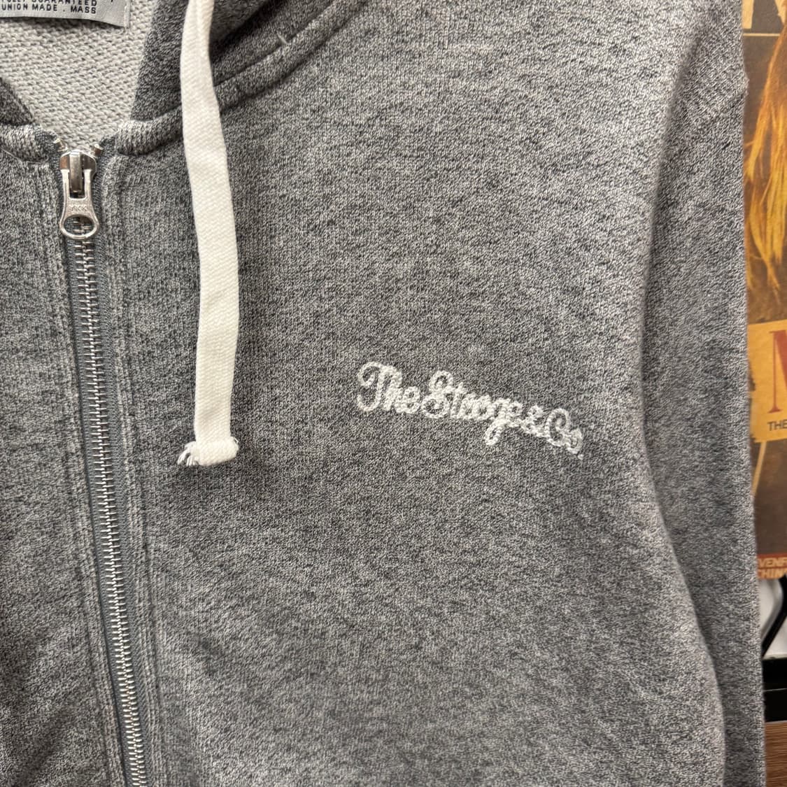 스투지앤코 후드 집업 후면 레터링 로고 포인트 그레이 상품이미지5