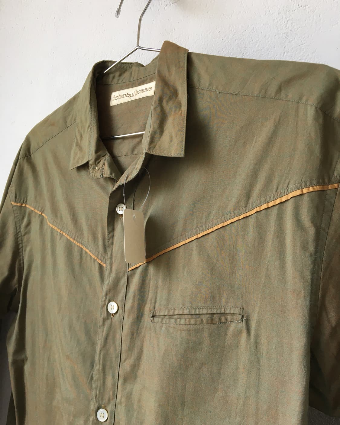 Green glossy shirt 상품이미지5